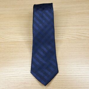 NICK GRAHAM Mens Neck Tie Blue Grid Stripe Check Pointed Classic